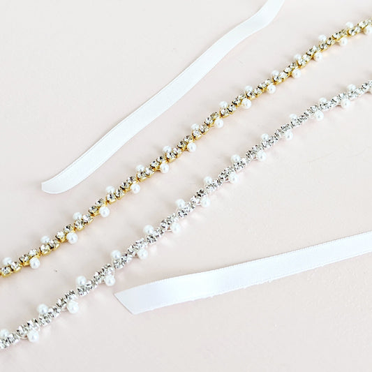 Vintage Crystal Bridal Sash Art Deco Wedding Belt