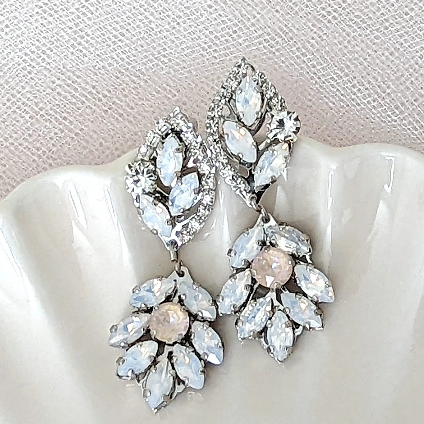 White Opal Earrings - JazzyAndGlitzy