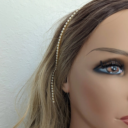 Gold Pearl Headband | 22496 - Hair Accessories