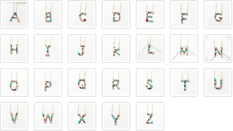 Multicolor Letter Charm Necklace