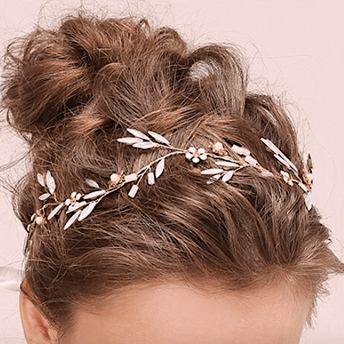 Gold Wedding Hair Vine Opal Crystal Headpiece