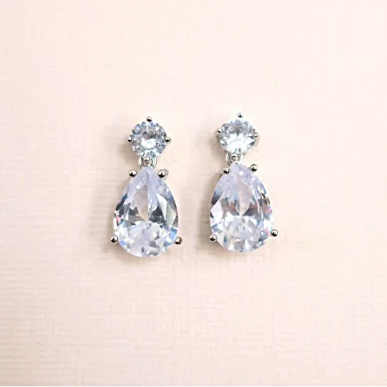 fake diamond earrings bridal chic