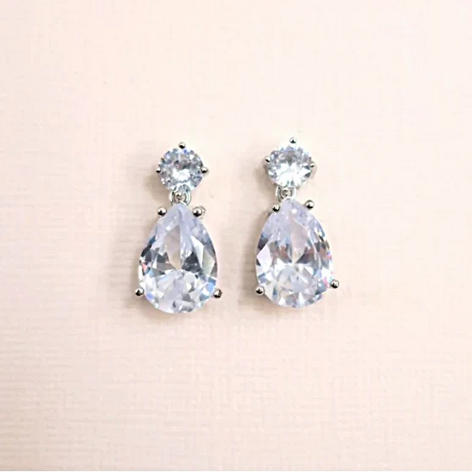 fake diamond earrings bridal chic
