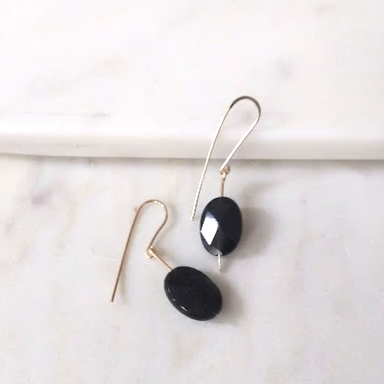 Black Onyx Drop Earrings14k Gold Fill Dangle