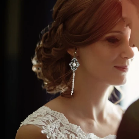 Art Deco Wedding Earrings / 4165 - JazzyAndGlitzy
