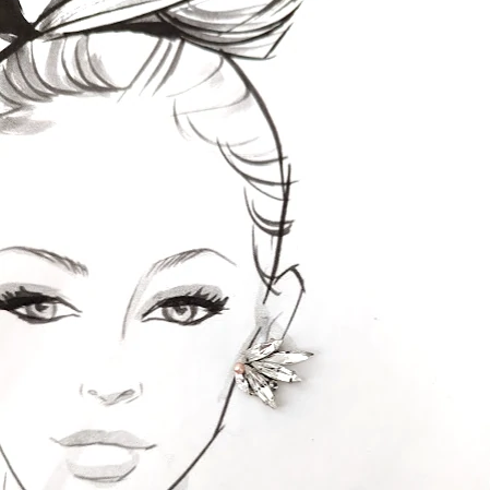 Fan Shaped Cluster Studs - JazzyAndGlitzy