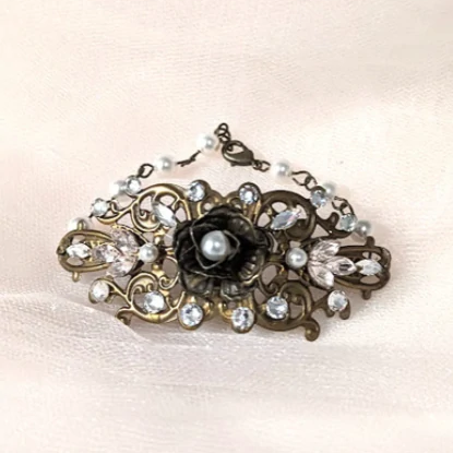 Vintage Style Wedding Bracelet for Brides - JazzyAndGlitzy