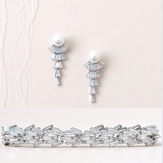 art deco bridal jewelry set