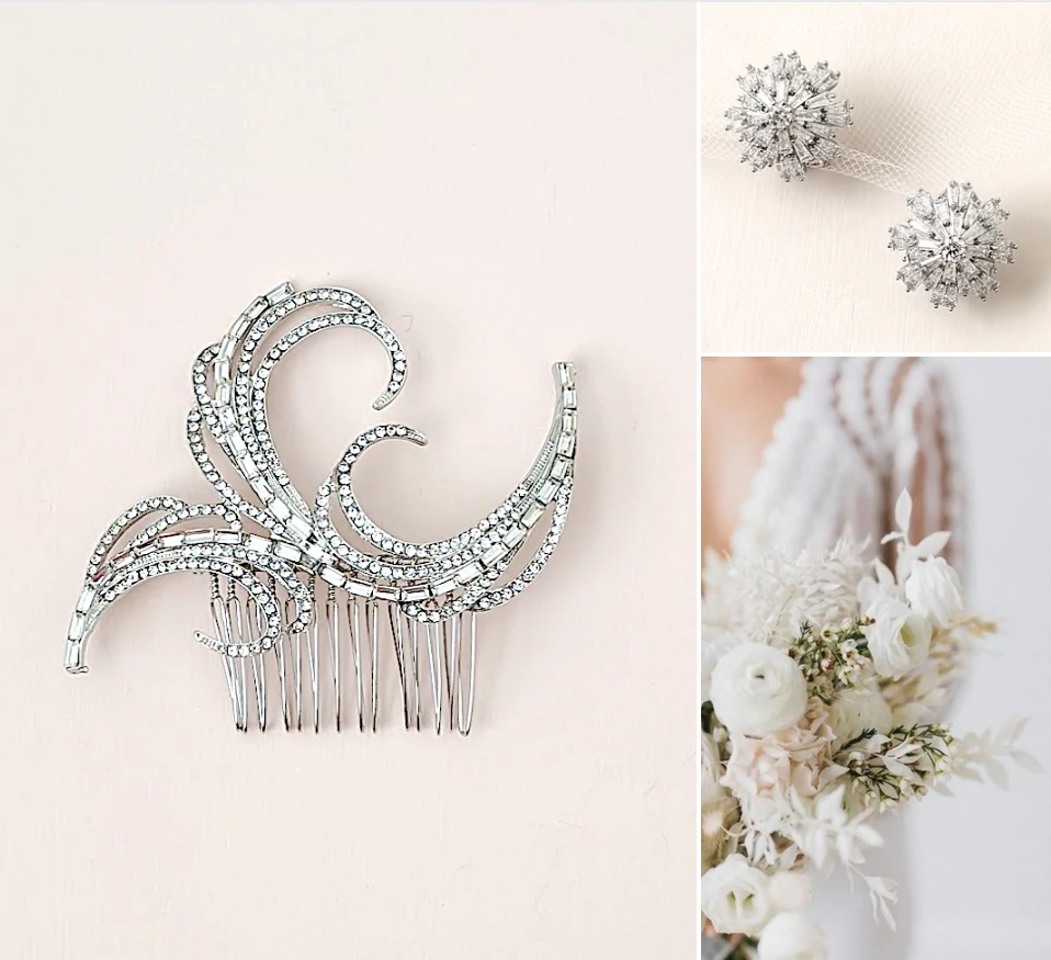 Cubic Zirconia Ice Flower Earrings