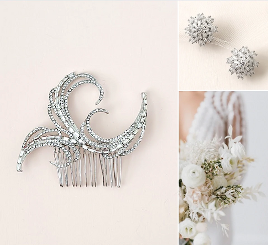 Cubic Zirconia Ice Flower Earrings