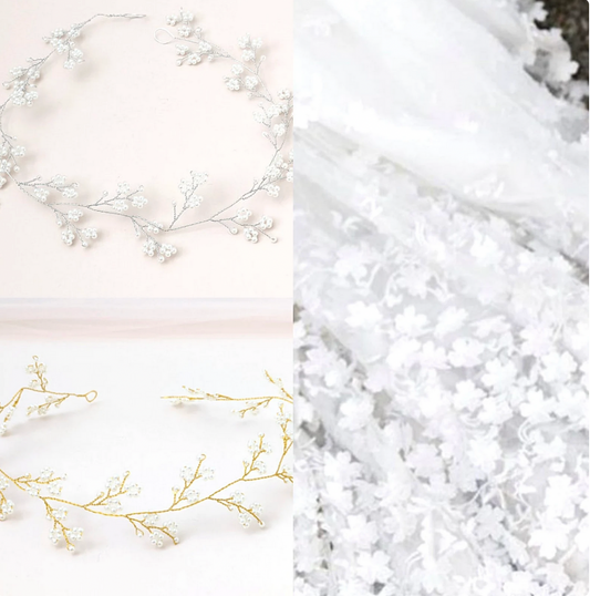 Bridal Hair Vine with Dainty Pearl Flower