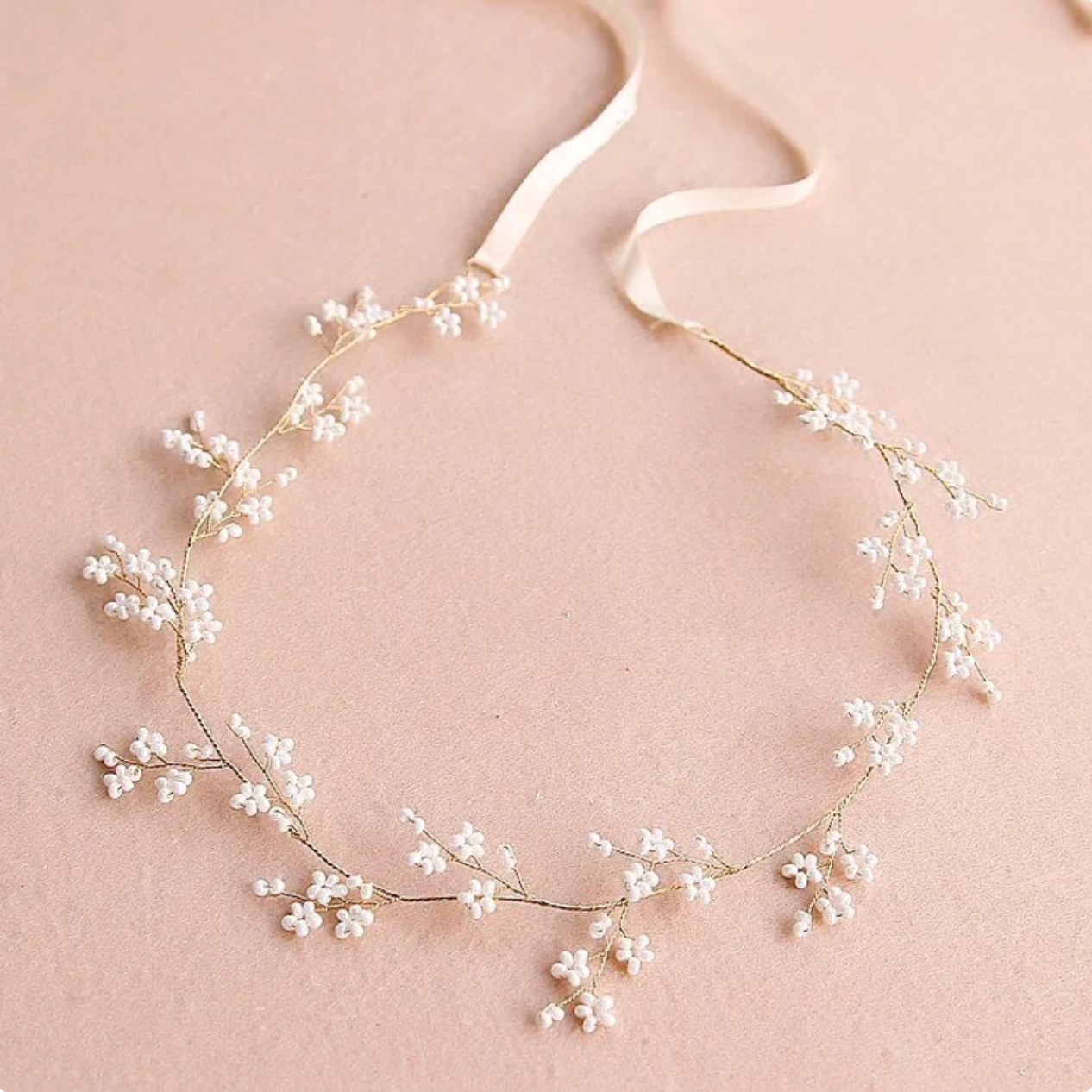 Bridal Hair Vine with Dainty Pearl Flower