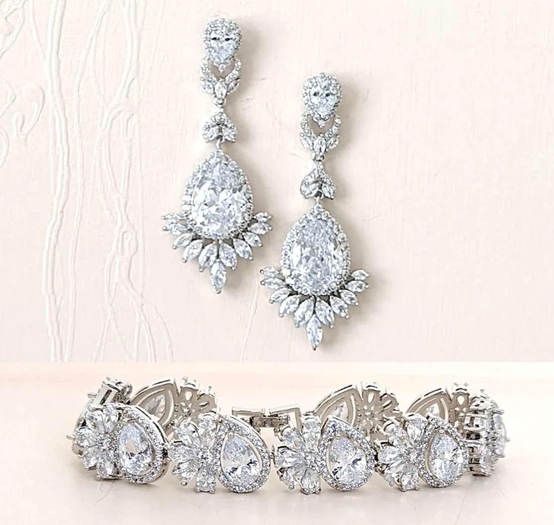 Bridal Statement Earrings Art Deco