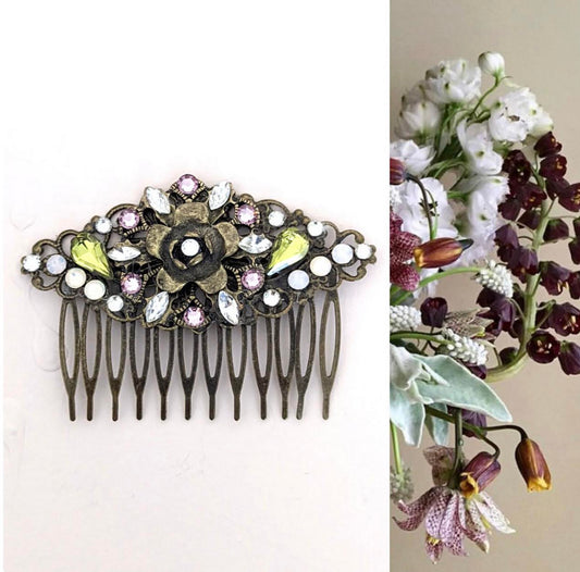 Floral Hair Comb - JazzyAndGlitzy