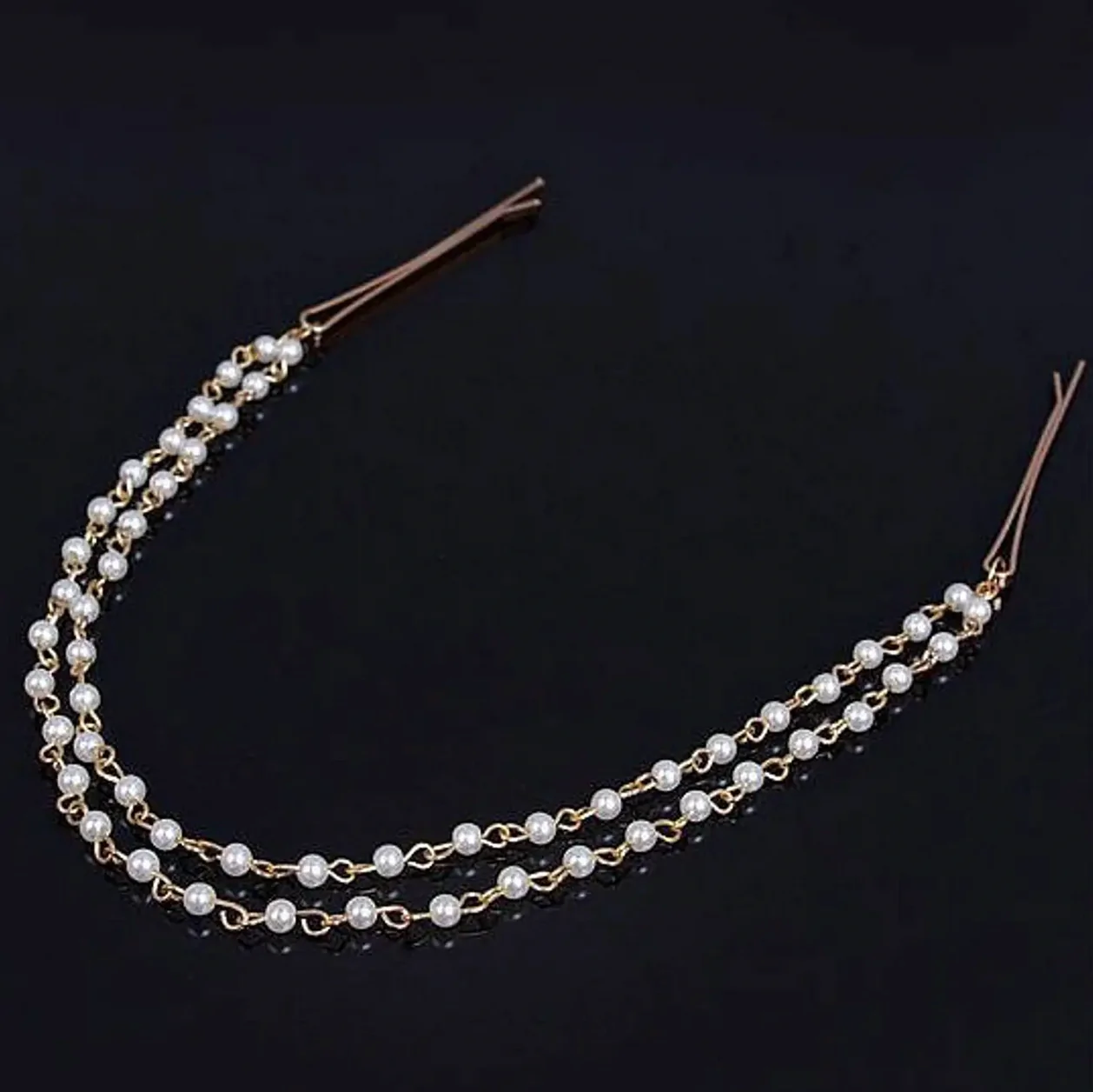 Boho Bridal Pearl Headband 580075 - Hair Accessories