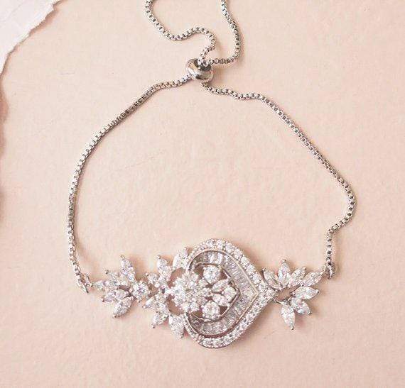 Cubic Zirconia Wedding Bracelet for Brides MIA - Bracelet - JazzyAndGlitzy