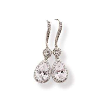 Rose Gold Drop Earrings Dangle with Cubic Zirconia