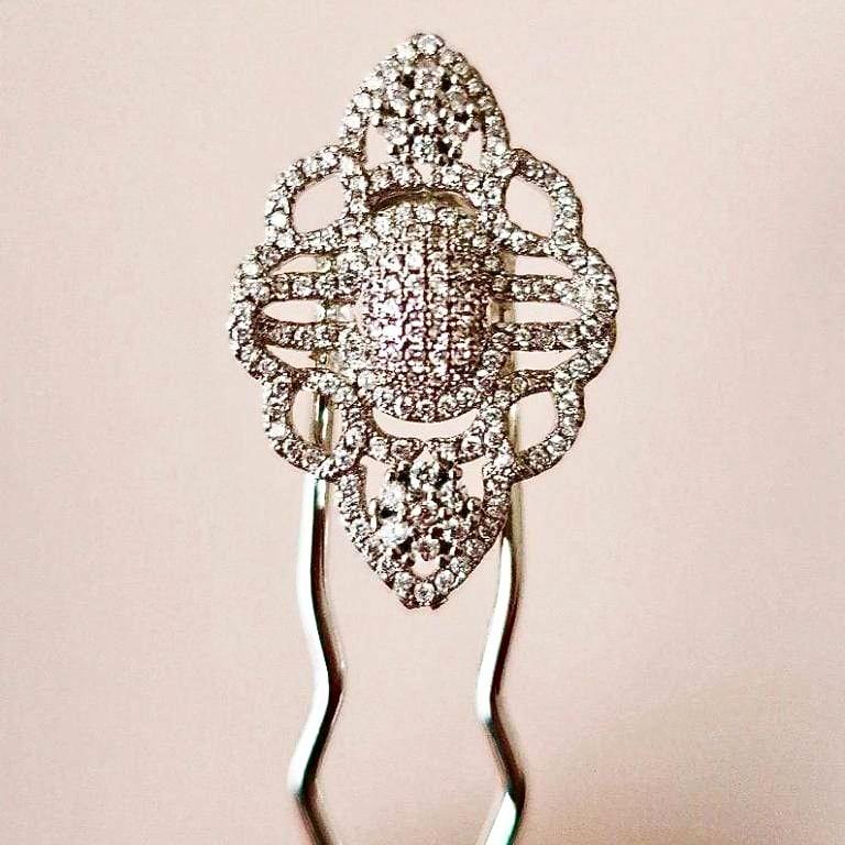 Bridal Hair Pins Crystal in Art Deco Style - Hair Accessories - JazzyAndGlitzy