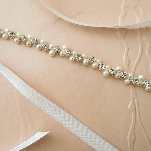 Pearl Crystal Beaded Wedding Headband