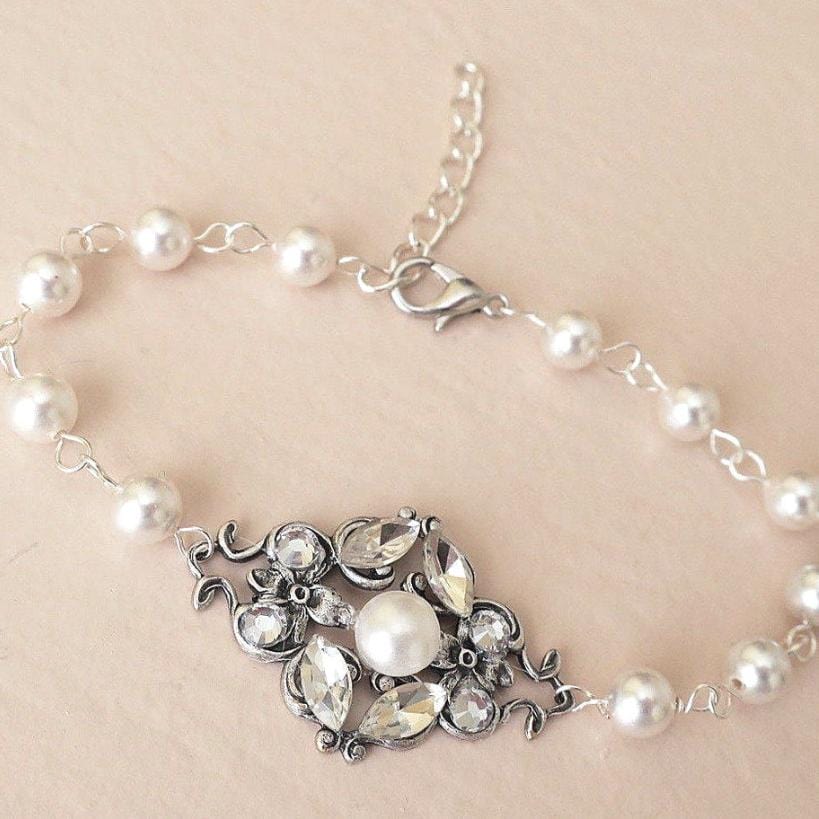 Vintage Style Rose Gold Bridal Bracelet - JazzyAndGlitzy