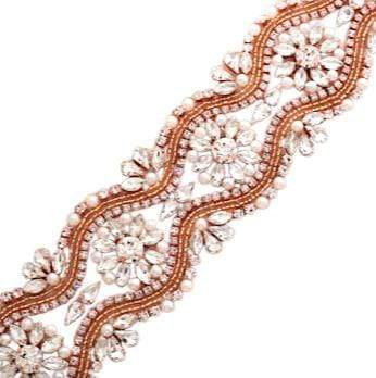 Vintage Style Rose Gold Bridal Belt Sash