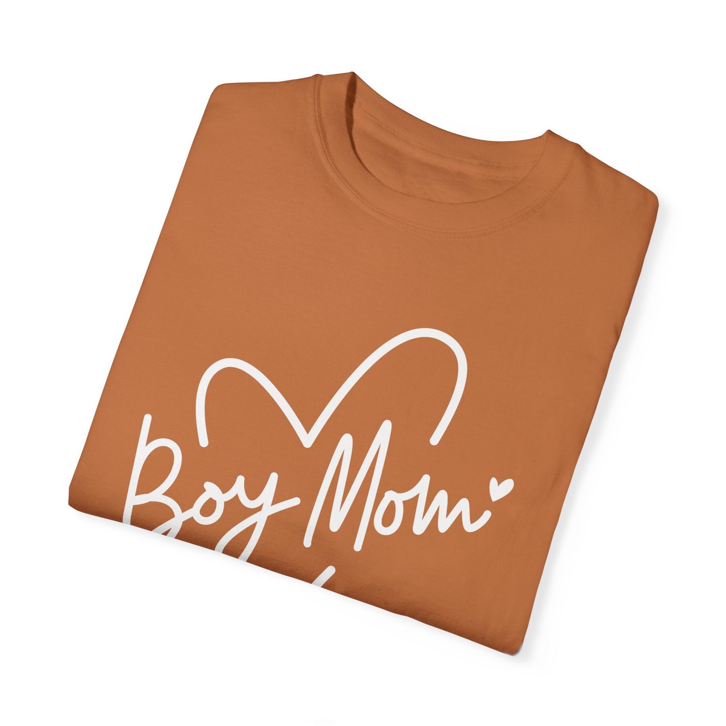 Casual boy mom tee with large heart print