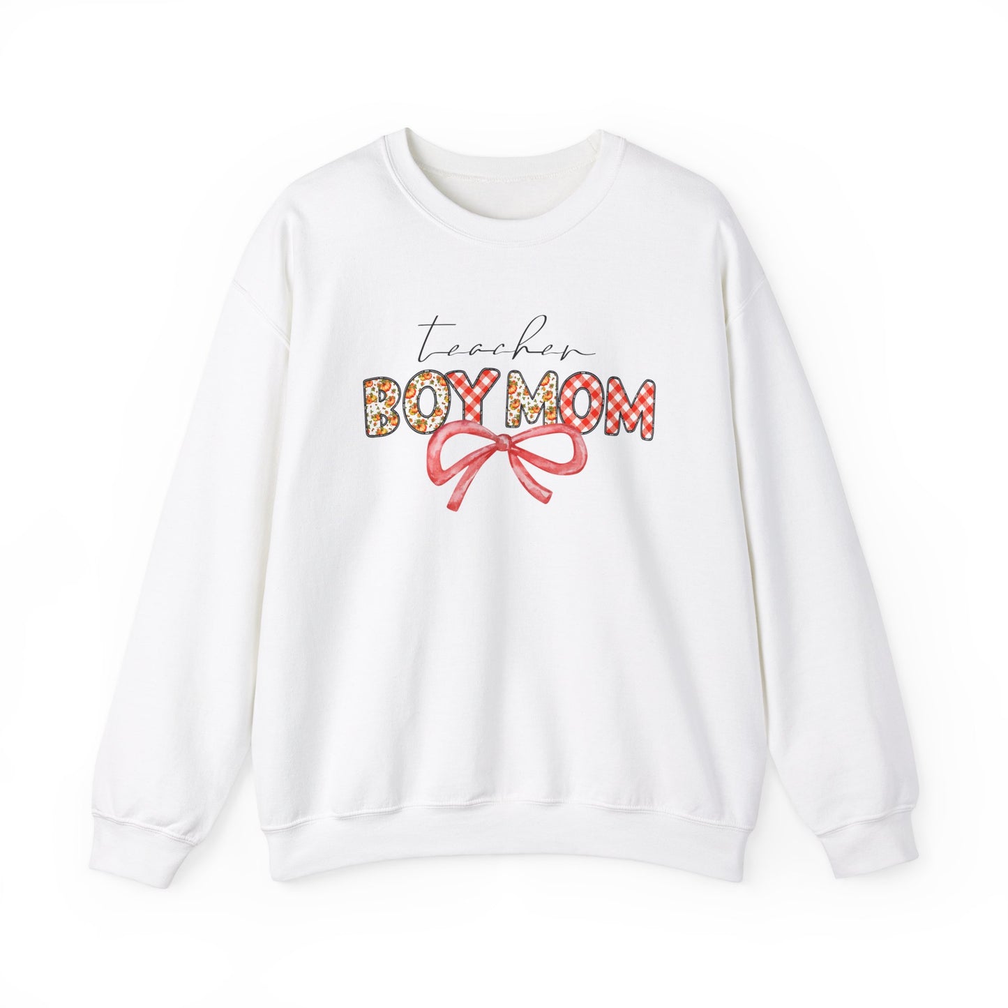 Teacher Boy Mom Sweatshirt Boy Mama Teacher Crewneck Floral Retro