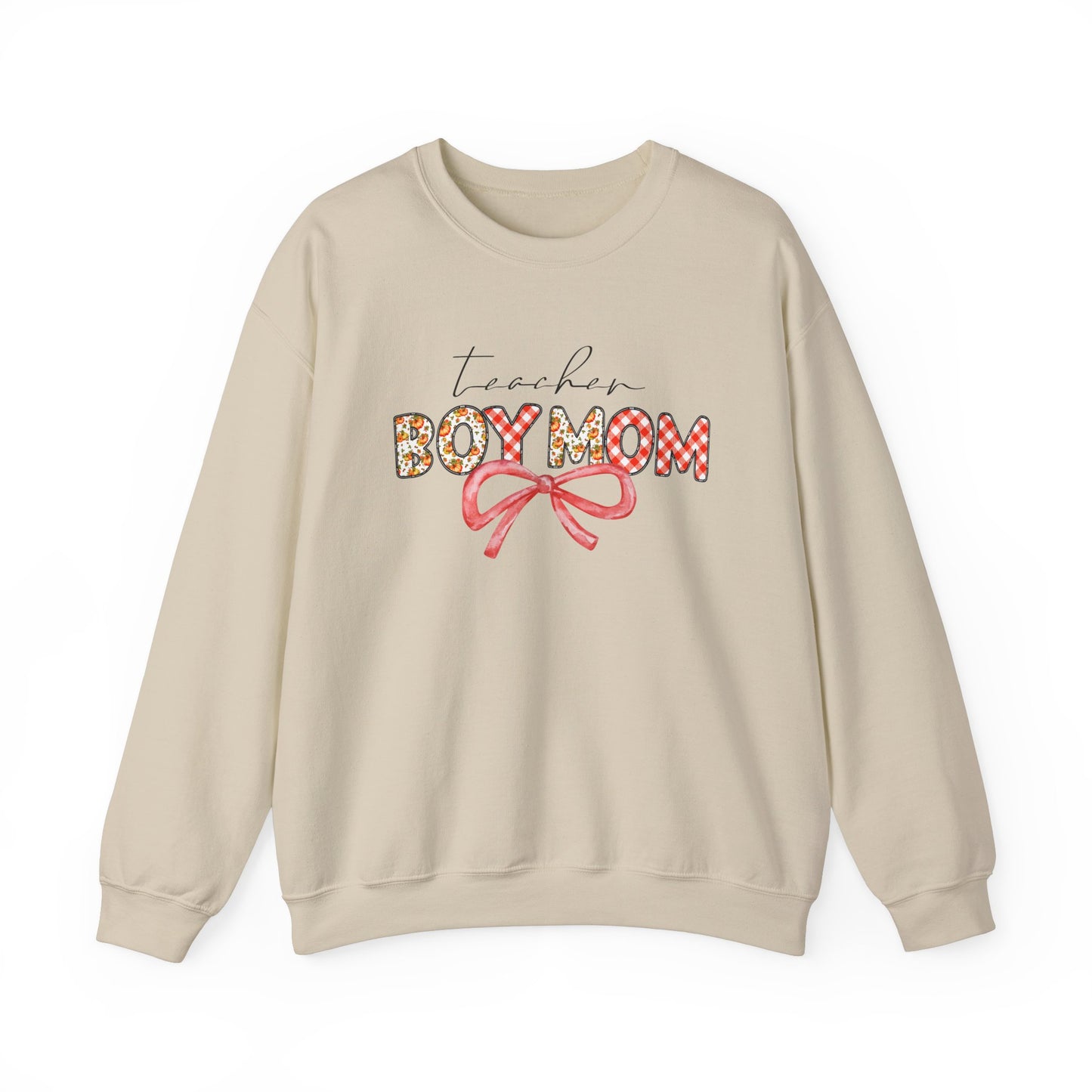 Teacher Boy Mom Sweatshirt Boy Mama Teacher Crewneck Floral Retro