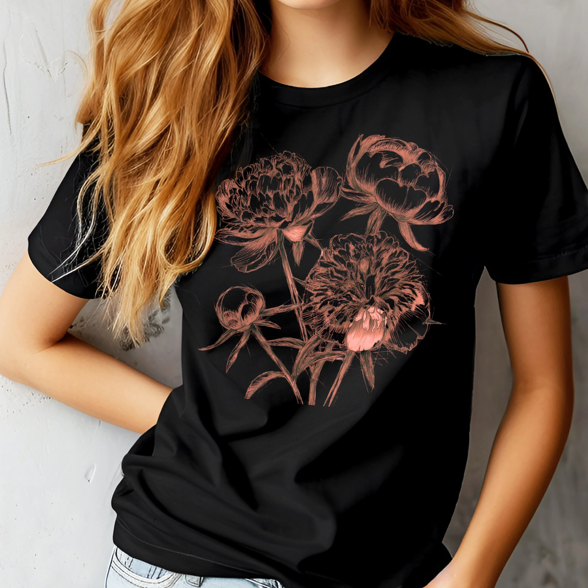 pink peony shirt