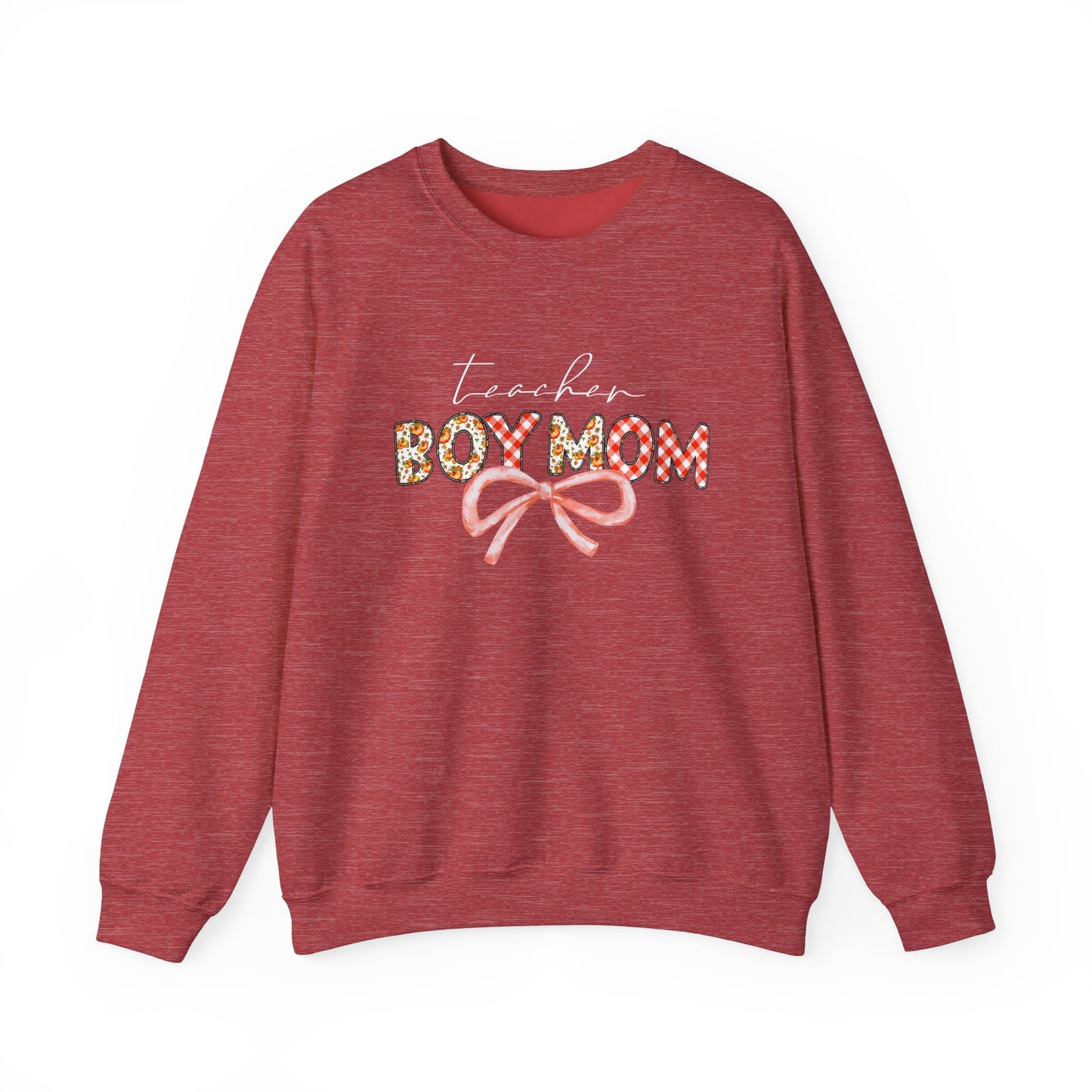 Teacher Boy Mom Sweatshirt Boy Mama Teacher Crewneck Floral Retro