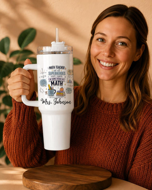 Math Teacher Gift Personalized Tumbler