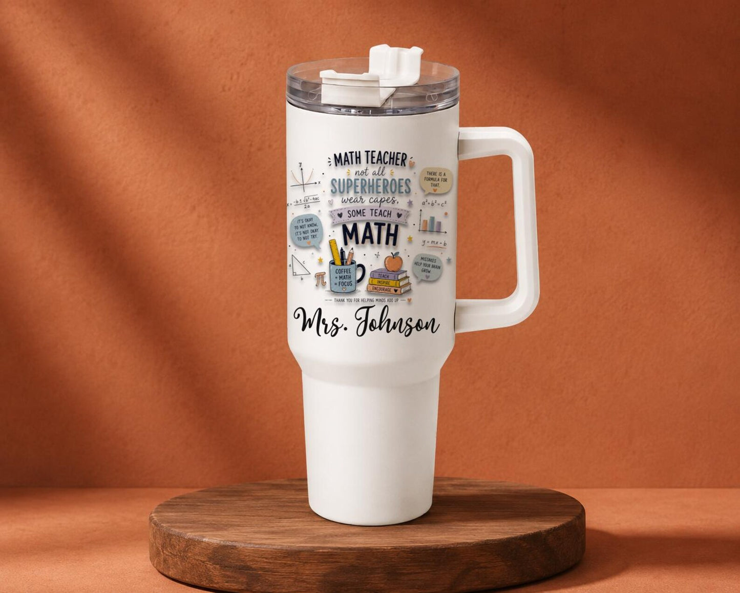 Math Teacher Gift Personalized Tumbler