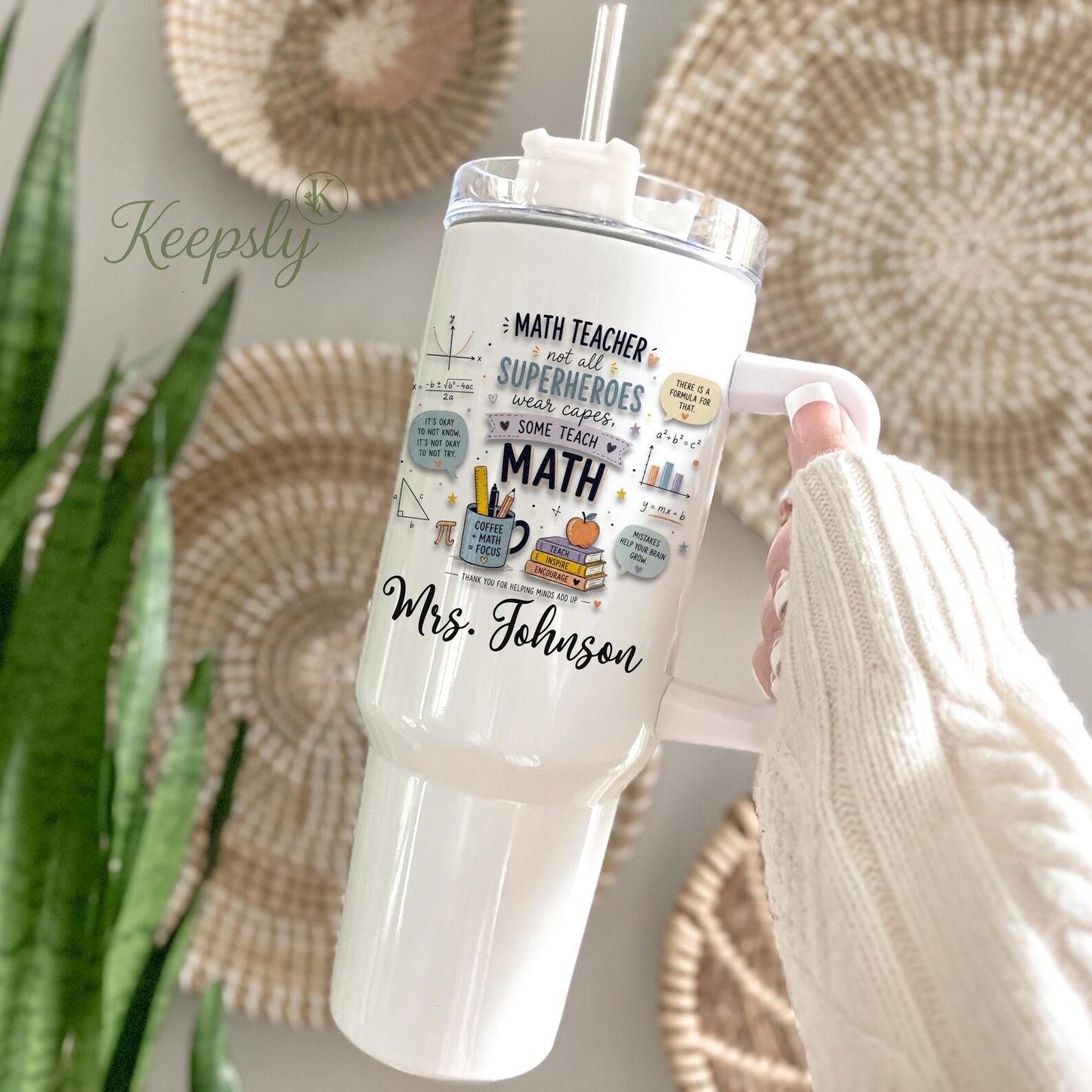 Math Teacher Gift Personalized Tumbler