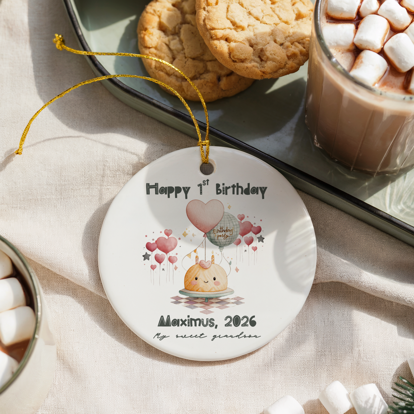 Personalized Birthday Ornament 2026, First Christmas Keepsake, Baby Milestone Gift