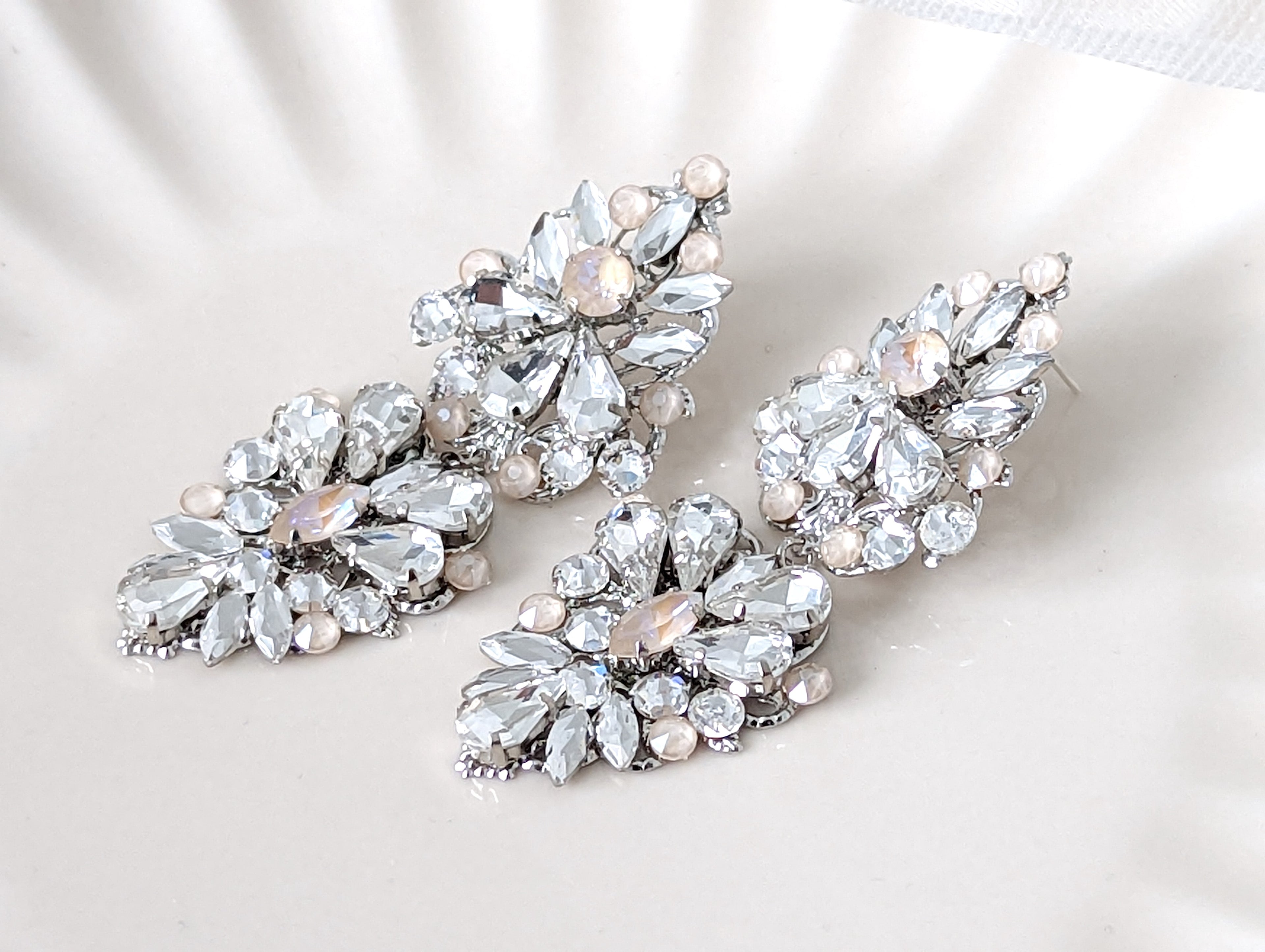 Bridal Statement Earrings Wedding Headpieces – JazzyAndGlitzy