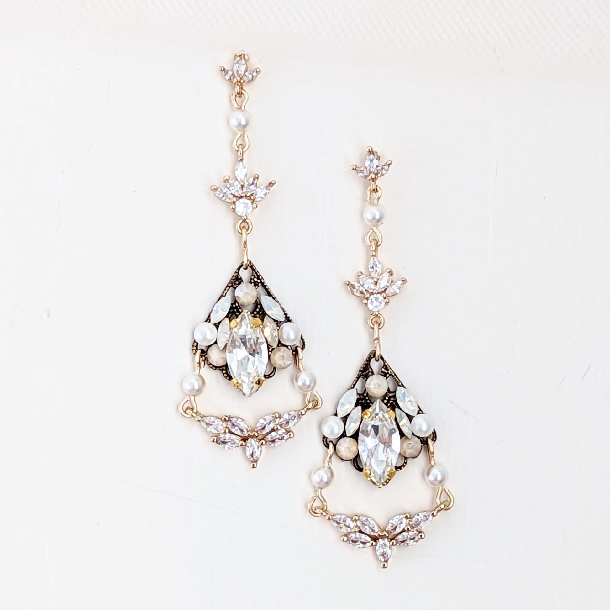 Dusty Chandelier Earrings Gold – JazzyAndGlitzy1