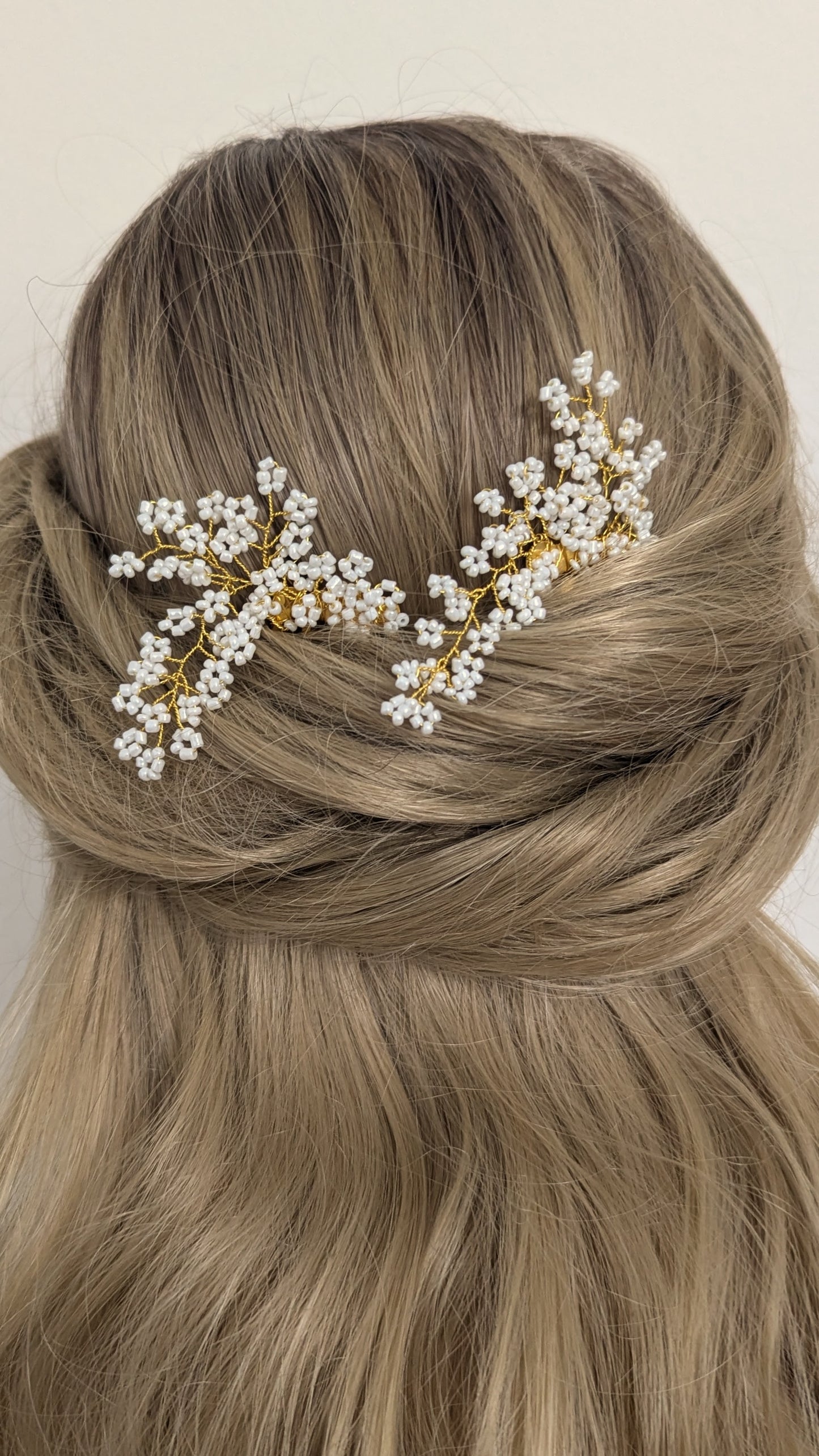 Floral Hair Comb, Gold Bloom