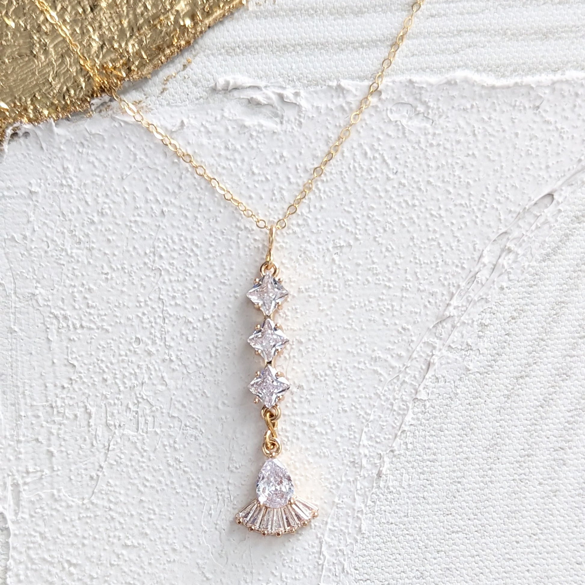 dainty diamond gold necklace