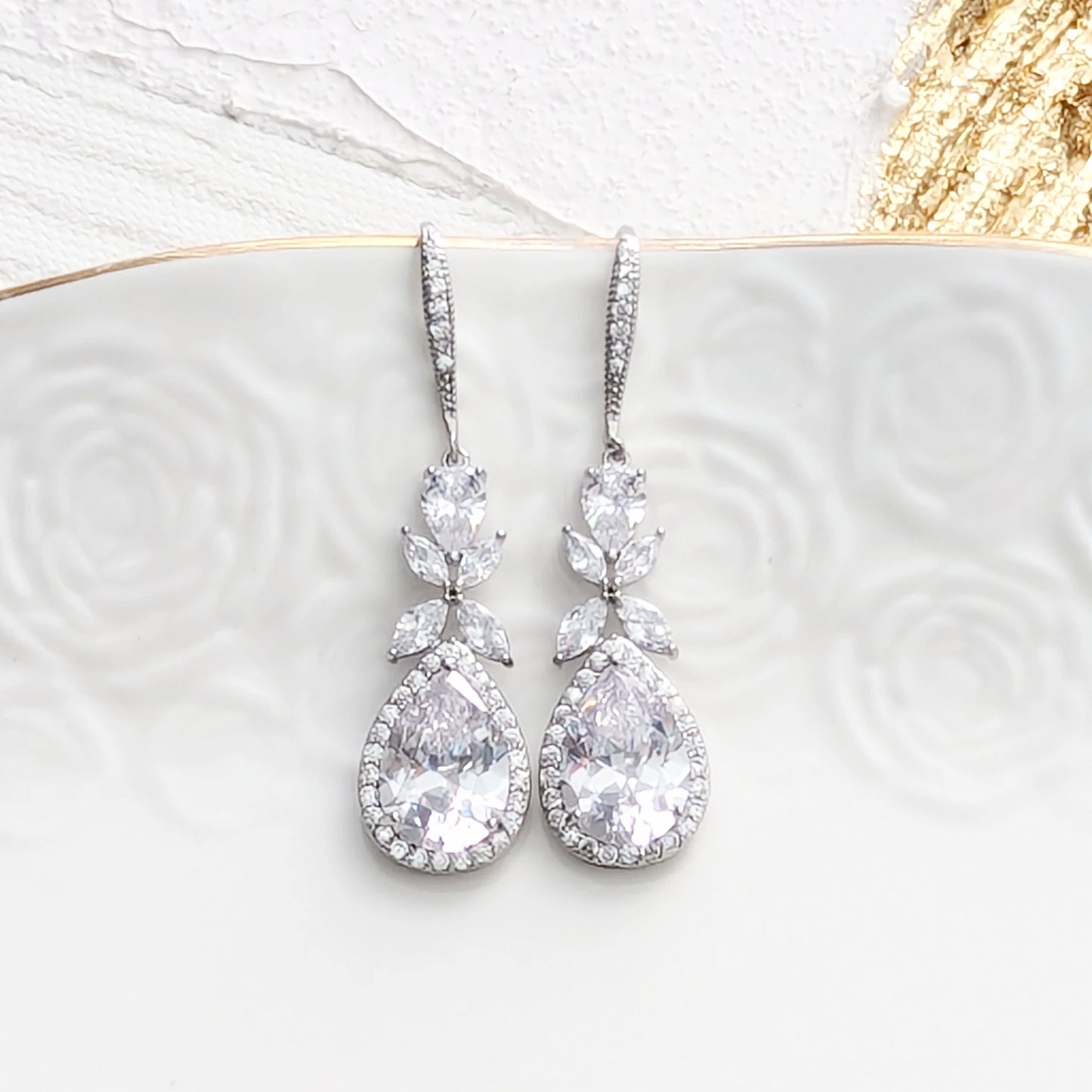 cubic zirconia drop earrings