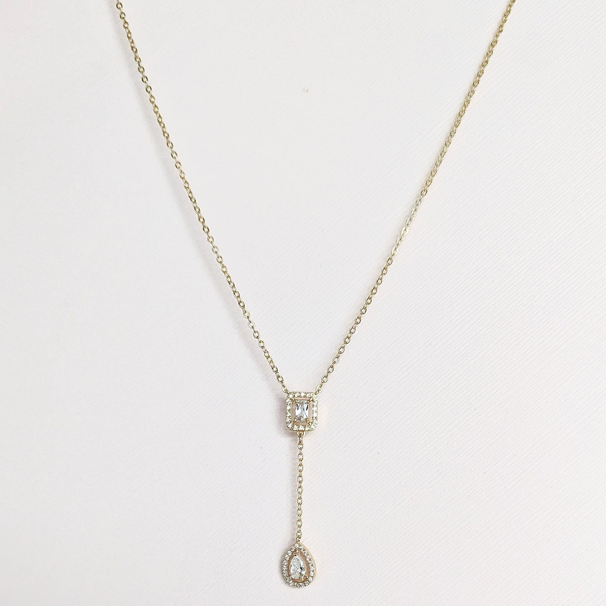 y shaped necklace gold
