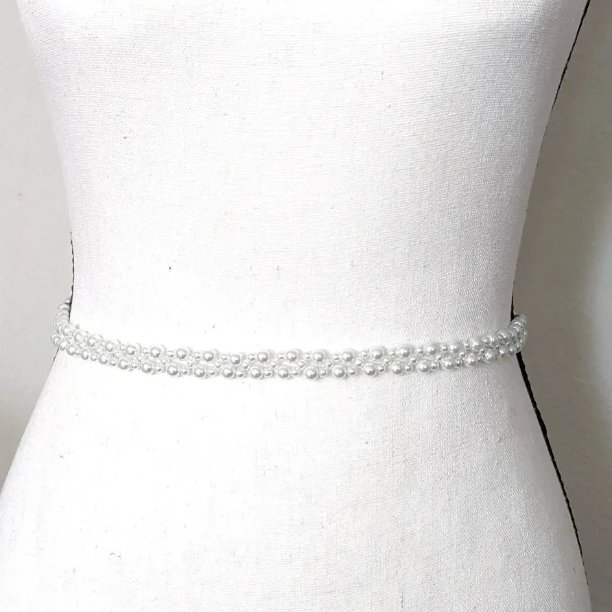pearl wedding belt
