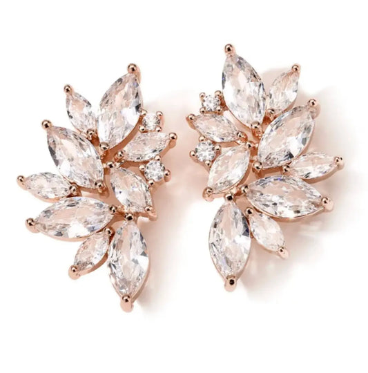 zirconia flower earrings