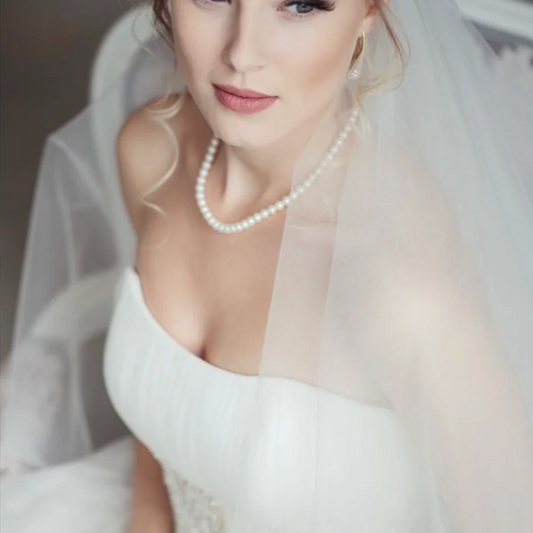 one layer simple pearl bridal necklace