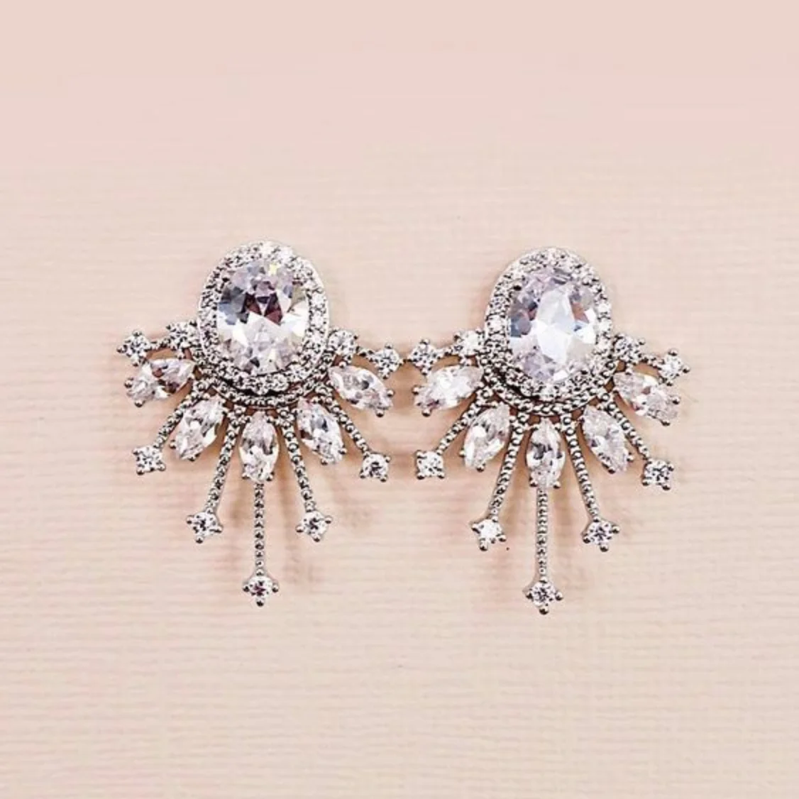 art deco wedding cubic zirconia earrings
