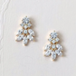 cz gold floral earrings