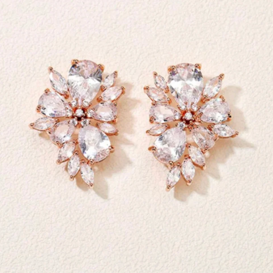 Nature-inspired design adds elegance to these hypoallergenic bridal earrings