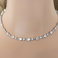 Exquisite tennis necklace with clear cubic zirconia stones