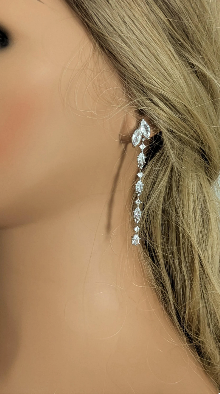 long cubic zirconia earrings