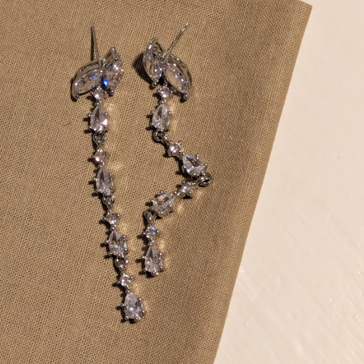 Long Cubic Zirconia Earrings Drop