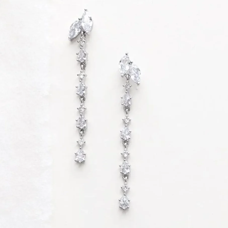 cubic zirconia long earrings